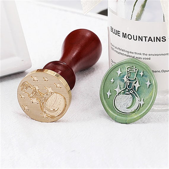 Magic Potion Bottle Wax Seal Stamp Custom Wax Stamp Bottle Moon Wax Sealing  Wedding Invitation Seals Wax Melting Stove Kit 