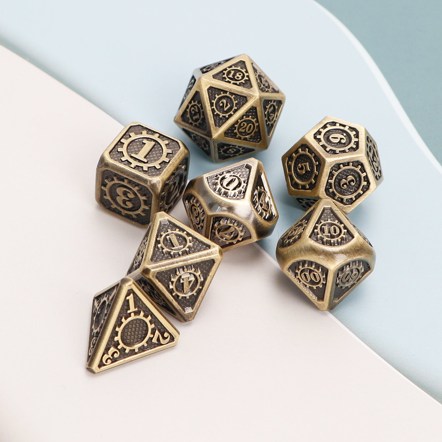 Mechanical Dnd Dice Setpolyhedral Dice Set / Gear Dungeons Etsy