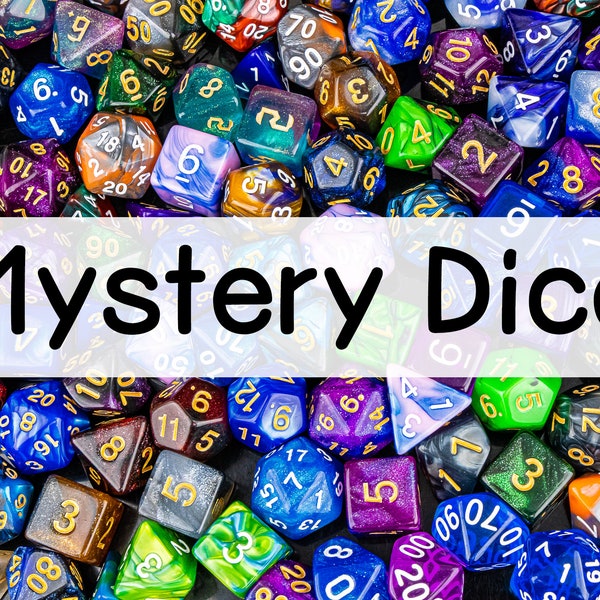 Mystery DnD Dice - Round Edge Resin Dice Set - Blind Bags - Mystery Dice Set for Dungeons & Dragons - Random Dice - RPG Dice