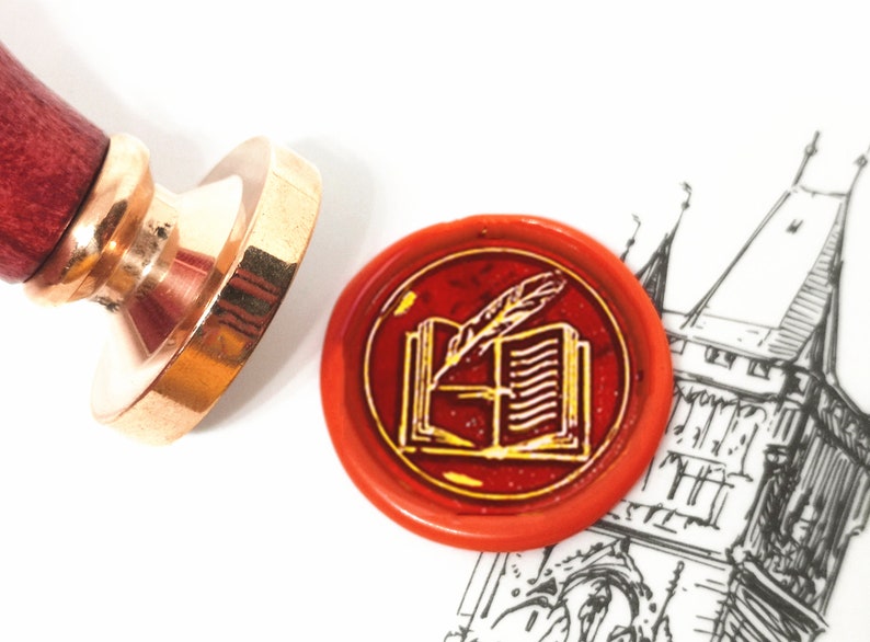Wax Seal Stamp Pen and Book Wax Stamp Kit Custom Wax Stamp Etsy