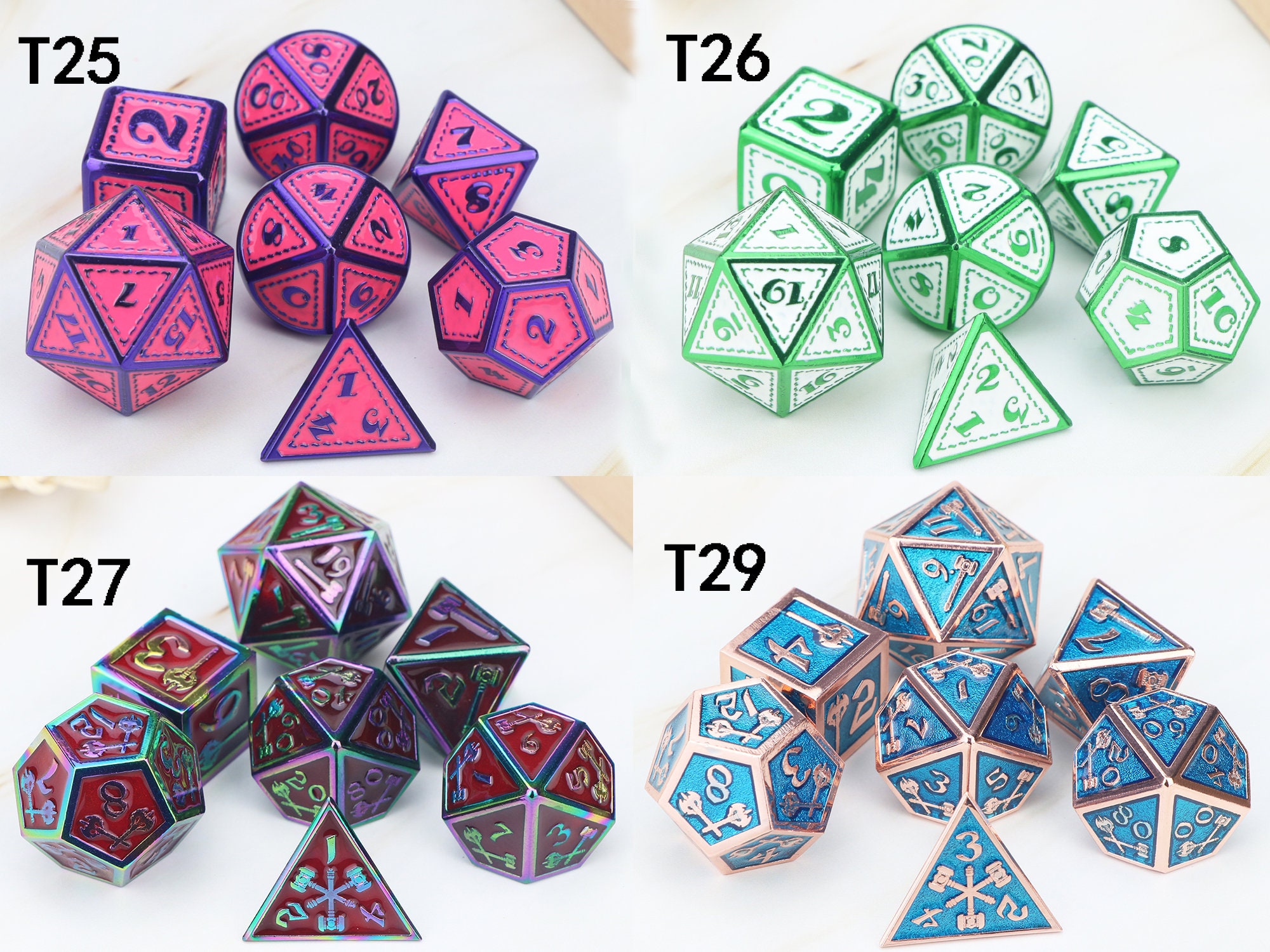 Metal Dice DND Gift For Fans Of Dungeons and Dragons Ancient Etsy