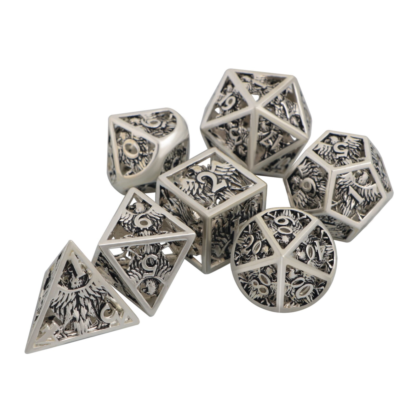 D&D Dice hollow metal dnd dice set Polyhedral Metal Dice Etsy