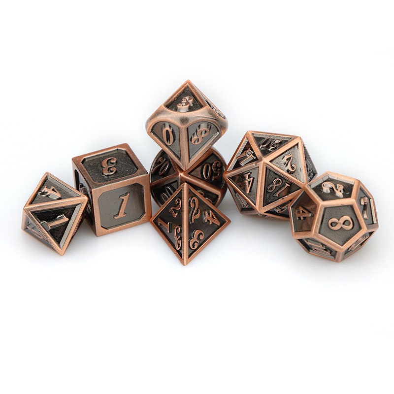 Dnd Dice Set/metal Dnd Dice/ Dnd Dice/brass Digital Die Etsy