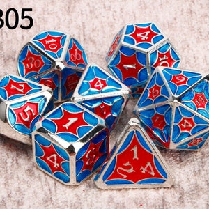 Colorful DnD Dice / Polyhedral dice / D20 D12 D10 D8 D6 D4 / Solid Metal Dice / Dungeons and Dragons / RPG Dice, D&D / Christmas Gifts LB05
