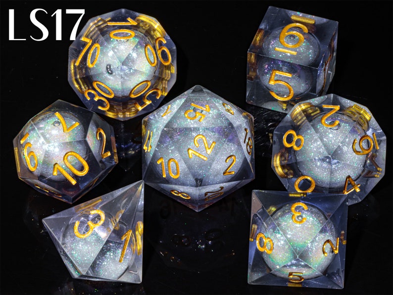 Pink Liquid Dice Liquid Core Dnd Dice Set Resin Dice Liquid Etsy