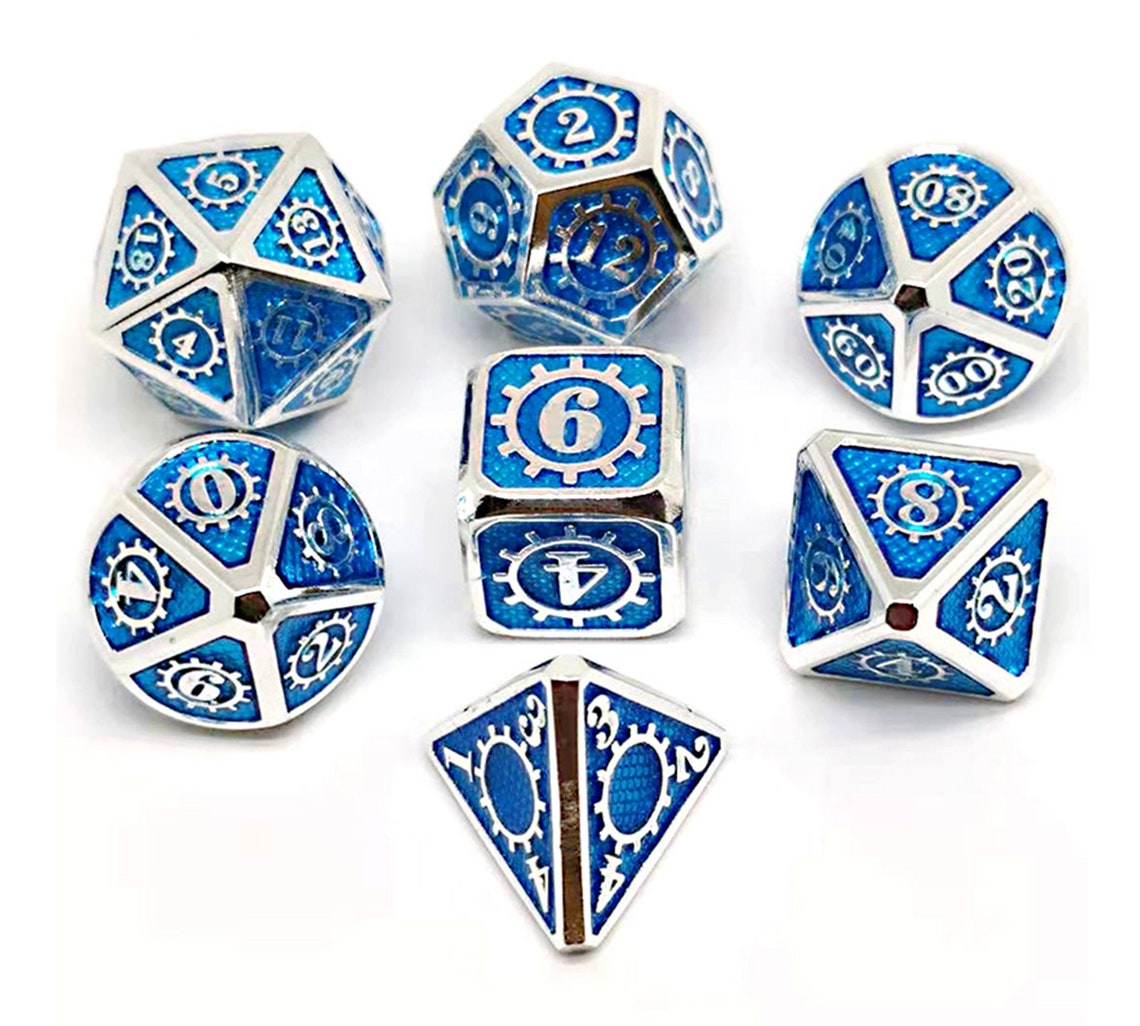 Mechanical dnd dice setPolyhedral Dice Set / Gear dungeons Etsy