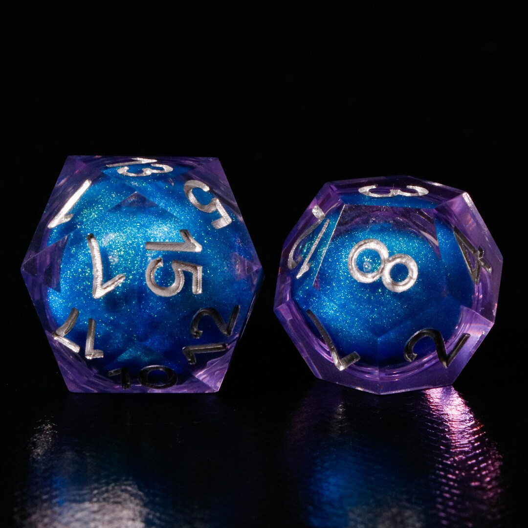Purple D&D Dice Liquid Core Dice Set, Dnd Dice Set,