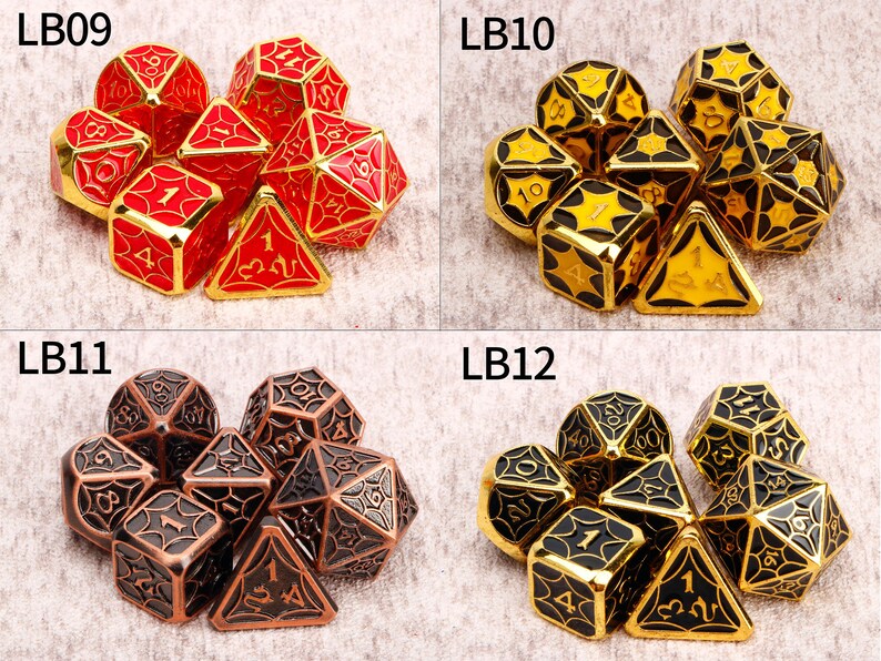 Colorful DnD Dice / Polyhedral dice / D20 D12 D10 D8 D6 D4 / Solid Metal Dice / Dungeons and Dragons / RPG Dice, D&D / Christmas Gifts image 5