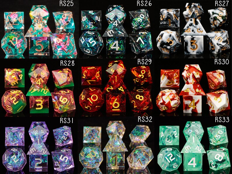 Leaves and Flowers Dice Dnd Resin Dice Set Polyhedral Dice Etsy Australia