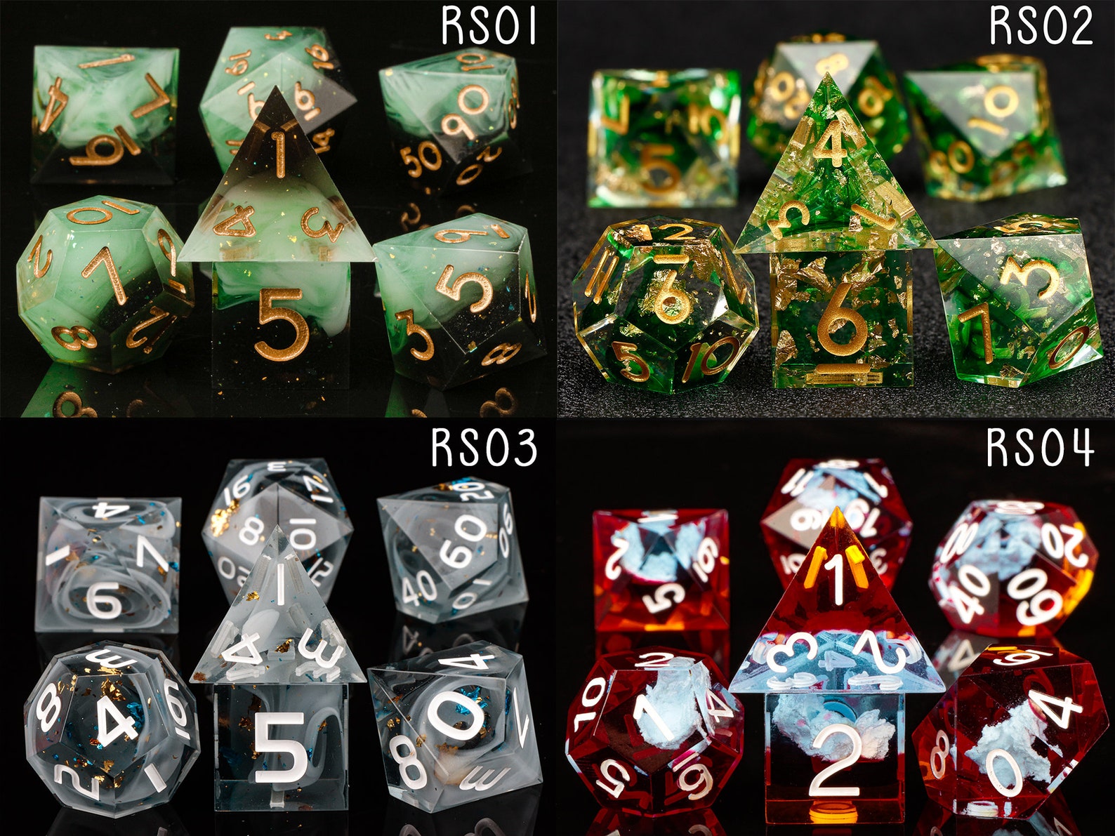 Leaves and Flowers Dice Dnd Resin Dice Set Polyhedral Dice Etsy