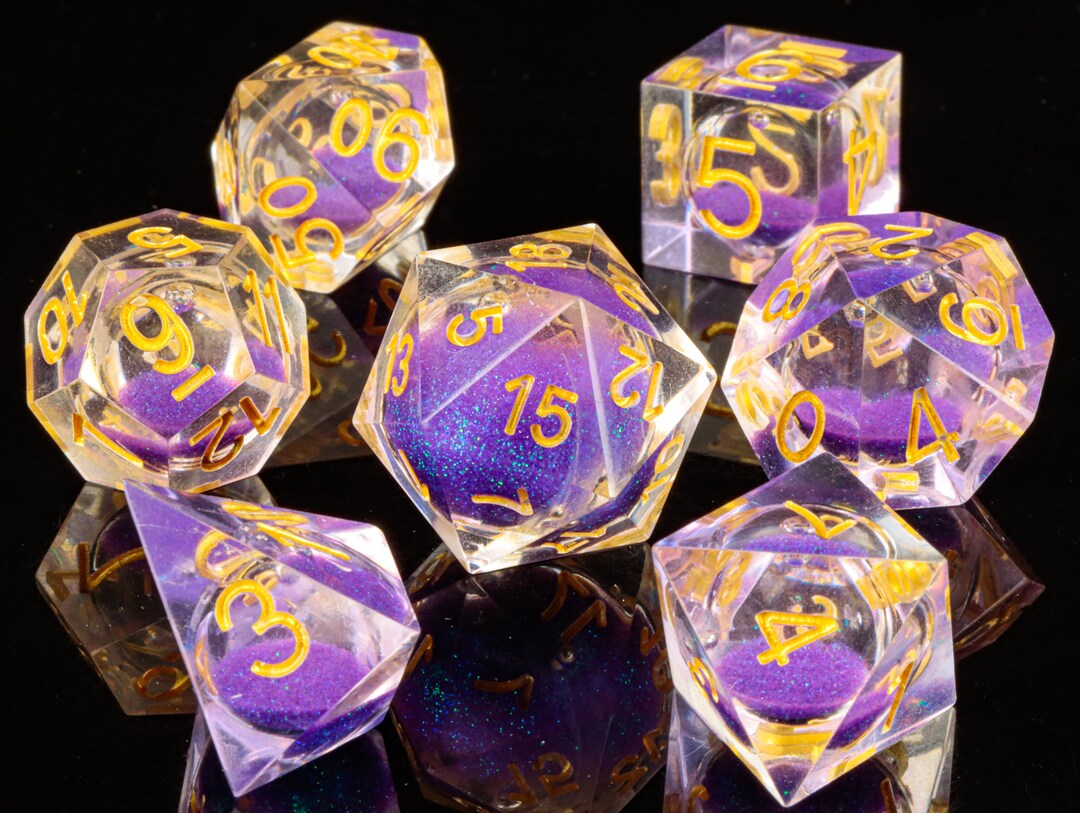 Liquid Core Dnd Dice Set, Resin Dice Set, Liquid Heart Dice, Dungeons