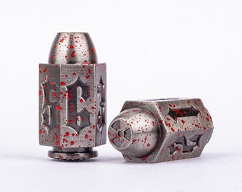 Blood Spatter Metal Bullet Dice, D6 Dice, DnD Dice Set, Polyhedral Dice for Dungeons and Dragons, RPG Dice, D&D Dice Gift