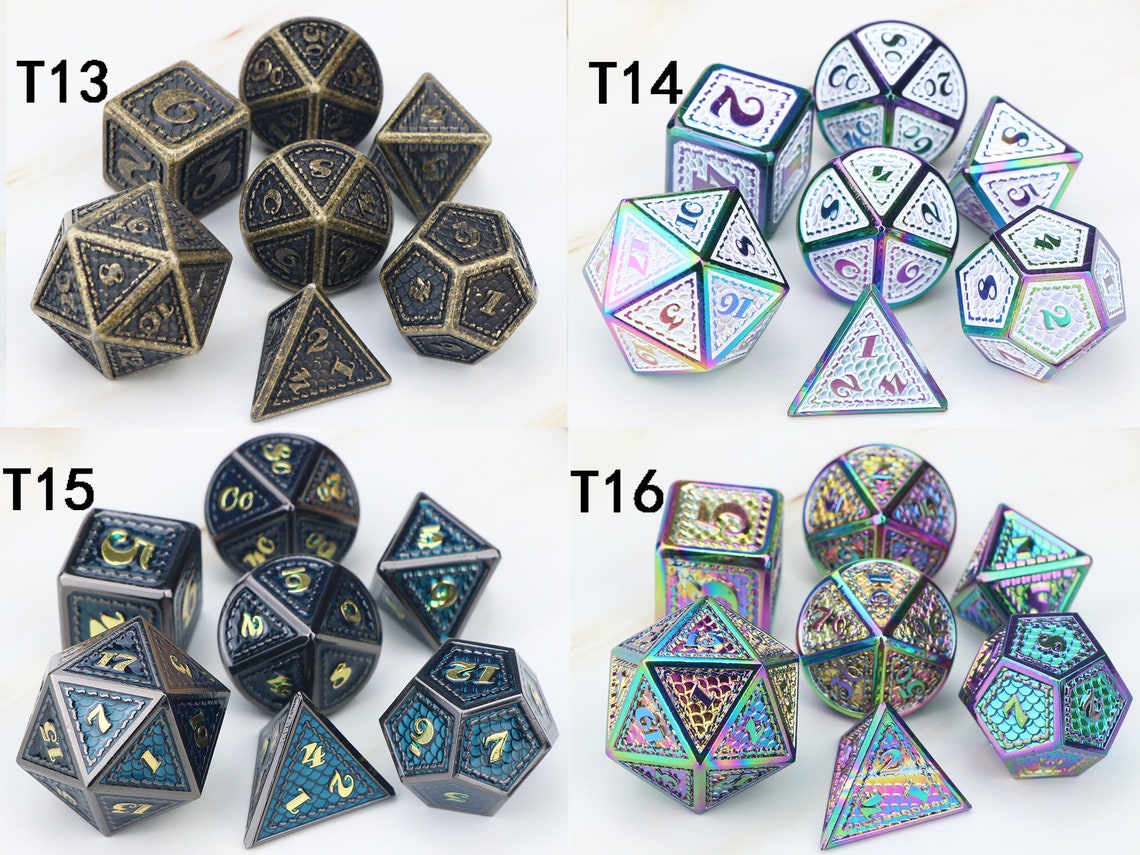 7 Pieces Dragon dice DnD dice set Zinc Alloy with Enamel for Etsy