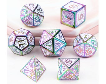 dice,dnd dice,colorful metal dice set,dungeons and dragons dnd dice set ,Polyhedral Metal Dice,d20 Solid Metal Dice