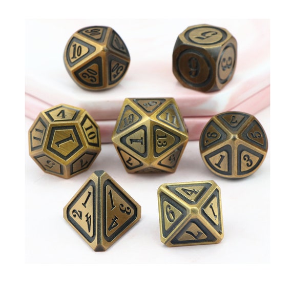 Ottone DND dadi set Dadi per Polyhedral TRPG Games Gioco da tavolo  Polyhedral Metal Dadi Dungeons e Dragons dadi metallici -  Italia