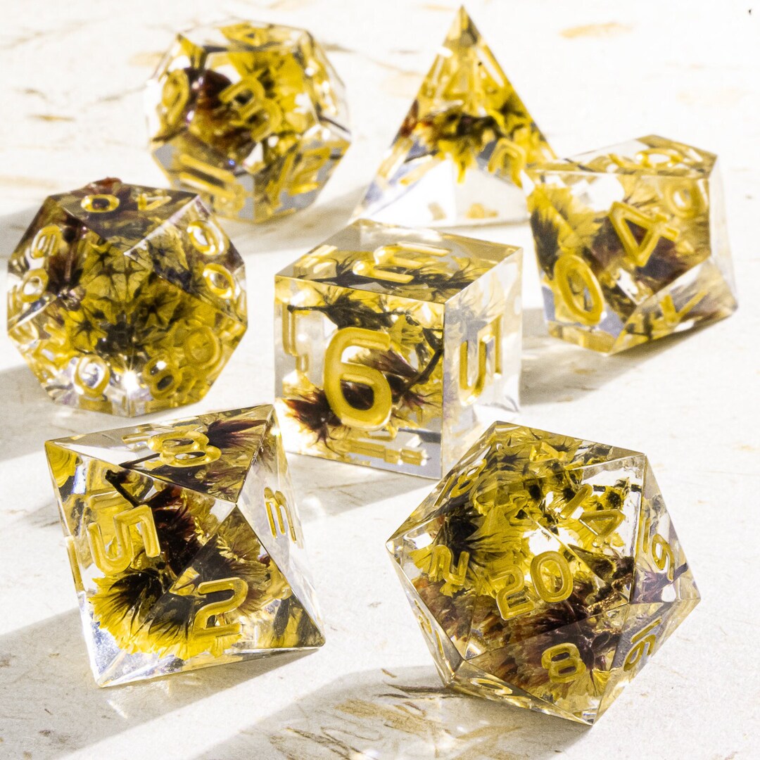 7 Piece Full Set Dice for Dnd, RPG Dice, Dnd Dice Set Resin, Dungeons