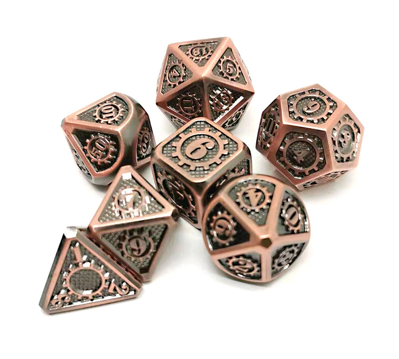 Mechanical dnd dice setPolyhedral Dice Set / Gear dungeons Etsy
