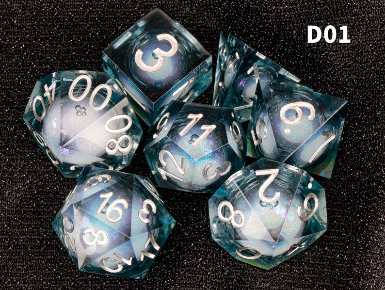 Dnd Liquid Core Dice Galaxy Dice Resin Dice Dnd Liquid Core Etsy