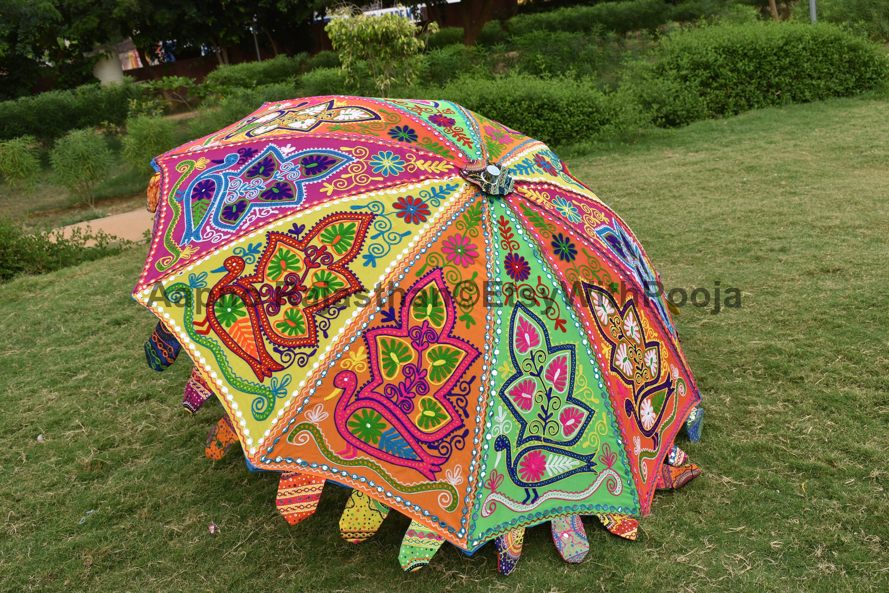 Bohemian Indian Multi Color Garden Umbrella Ethnic | Etsy