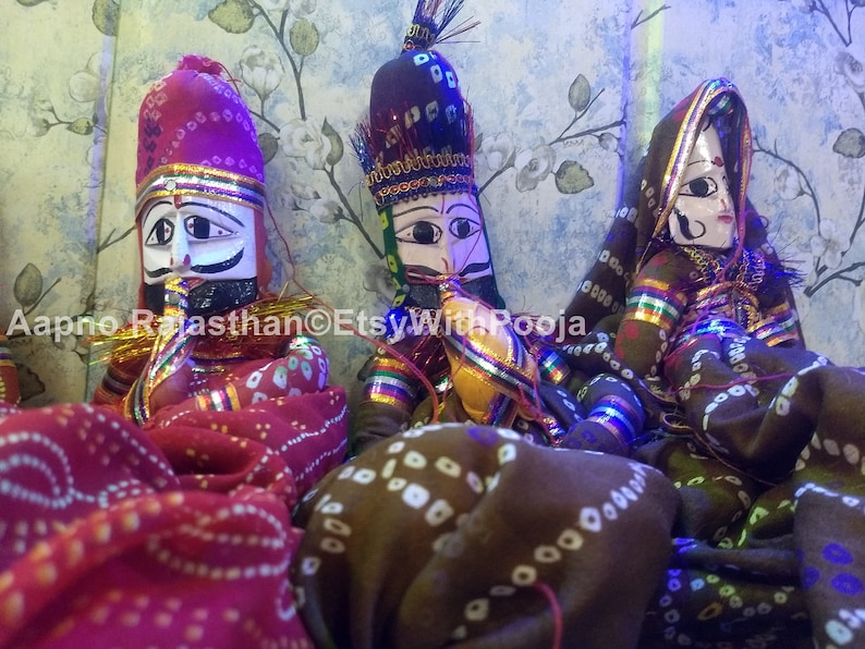 Rajasthani Famous Handmade Puppets ,katputli Puppet Pair Home Decor