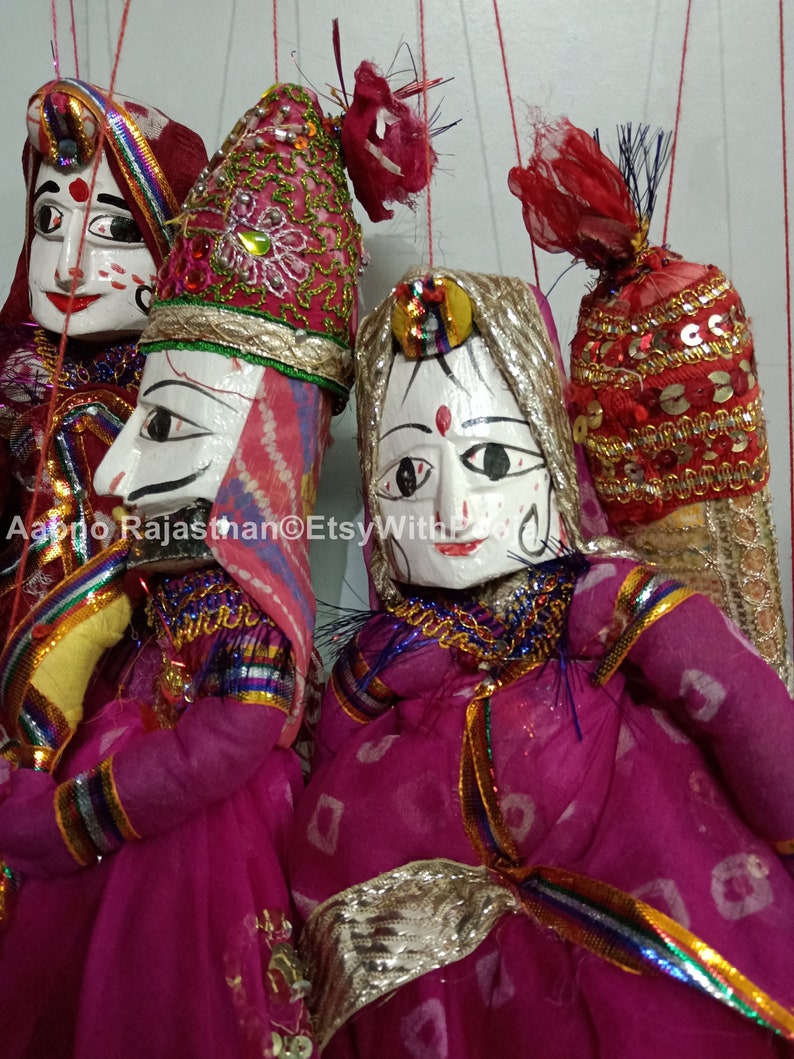 Rajasthani Famous Handmade Puppets ,katputli Puppet Pair Home Decor