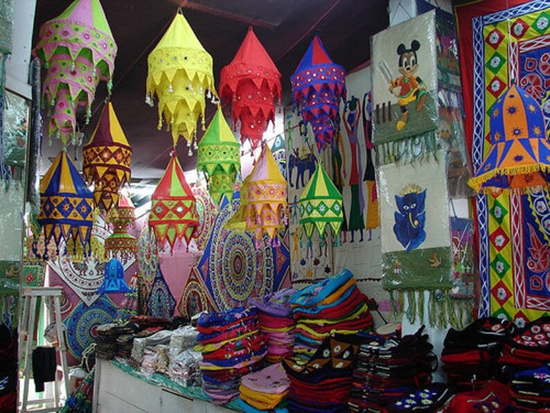 5 Pcs Lot Cotton Fabric Lampshades Indian Wedding Decor Etsy