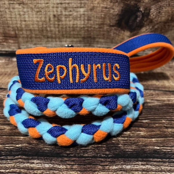 Custom 4 Strand Braided Slip Leash/Agility Leash/Tug Leash/Flyball Leash