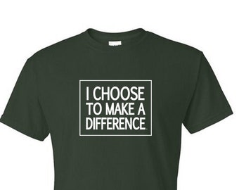 Elijo marcar la diferencia: camiseta o remera con gráfico inspirador: mezcla de algodón y poliéster, tallas para adultos, fabricada en EE. UU.