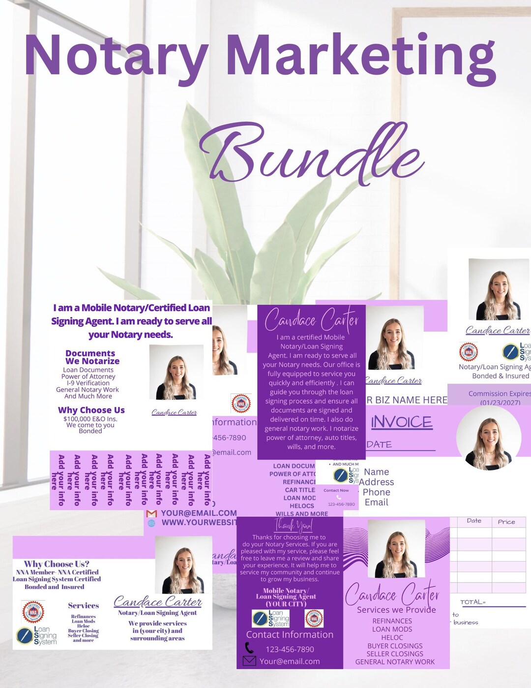 Notary Marketing Bundle Notary Canva Template Notary Etsy