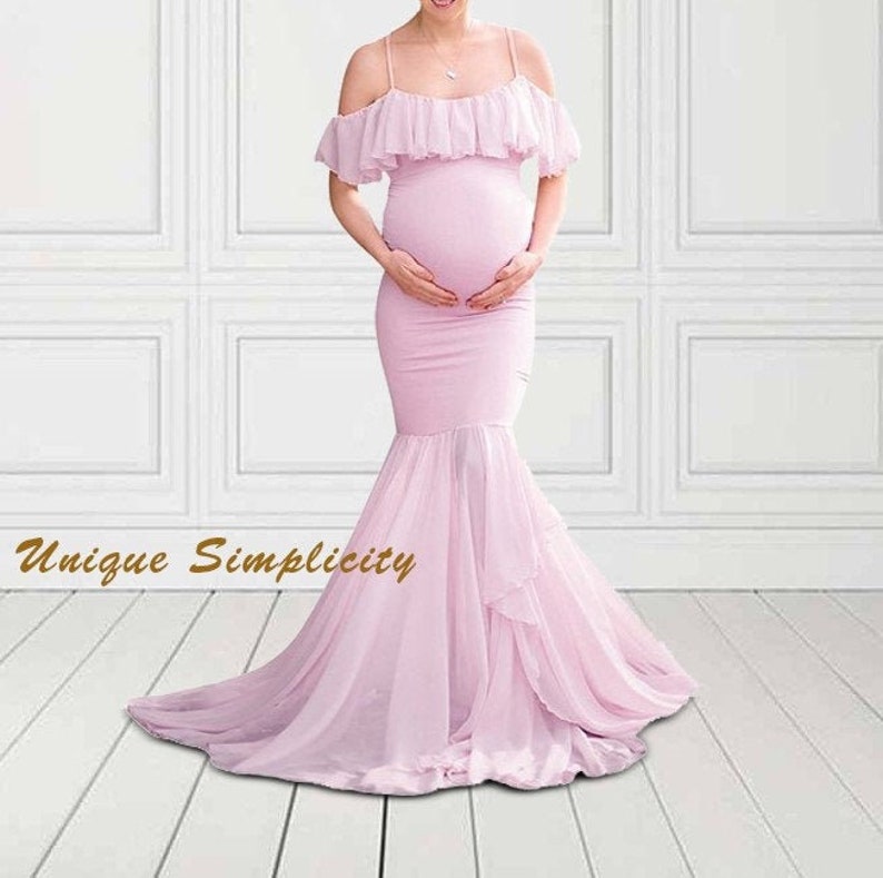 Mermaid Maternity Dresses for Photo Shoot Pregnant Etsy