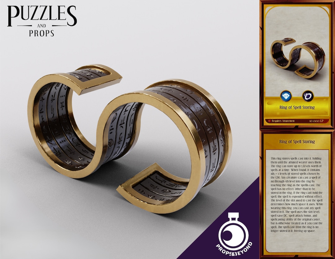 Ring of Spell Storing Puzzles and Props Prop for RPG & Etsy