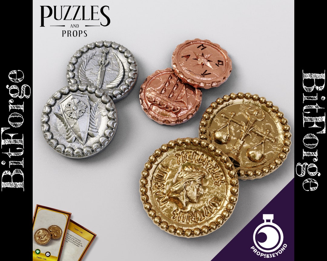 Empire Coins Puzzles and Props Prop for RPG & Tabletop Games, Cosplay