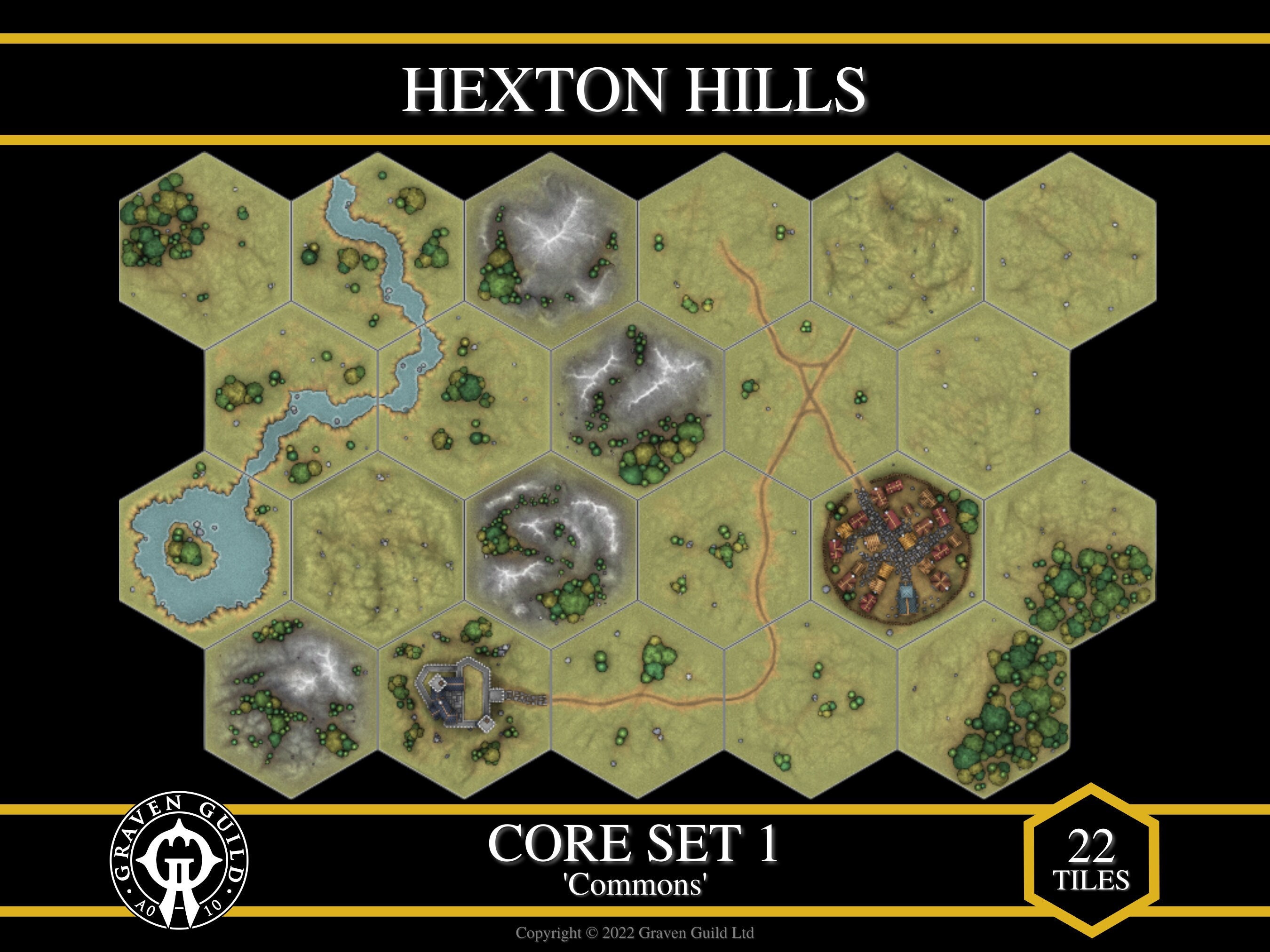 Hexton Hills Core Set 1 for Tabletop Rpgs D&D, Pathfinder