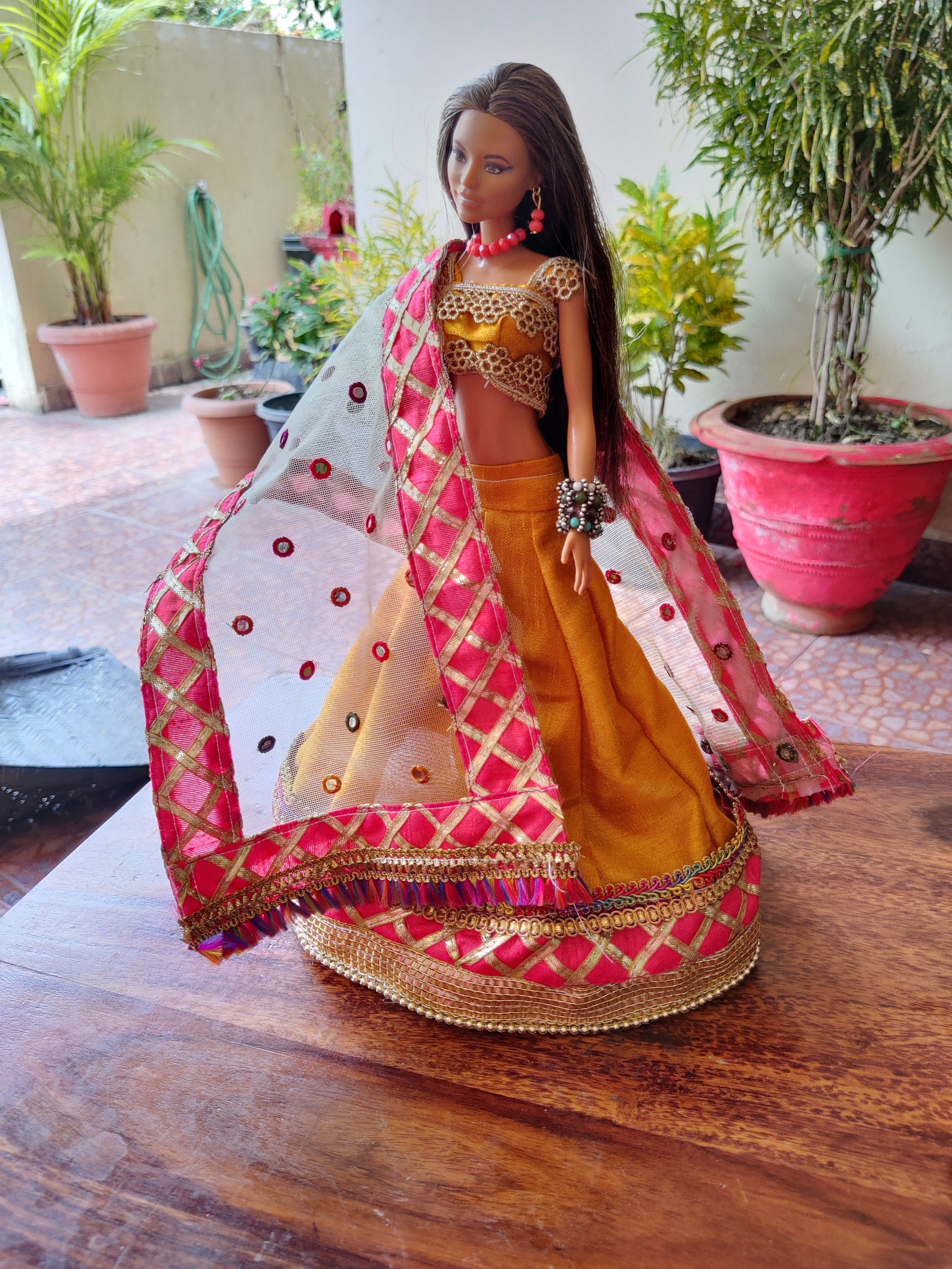 net barbie lehenga