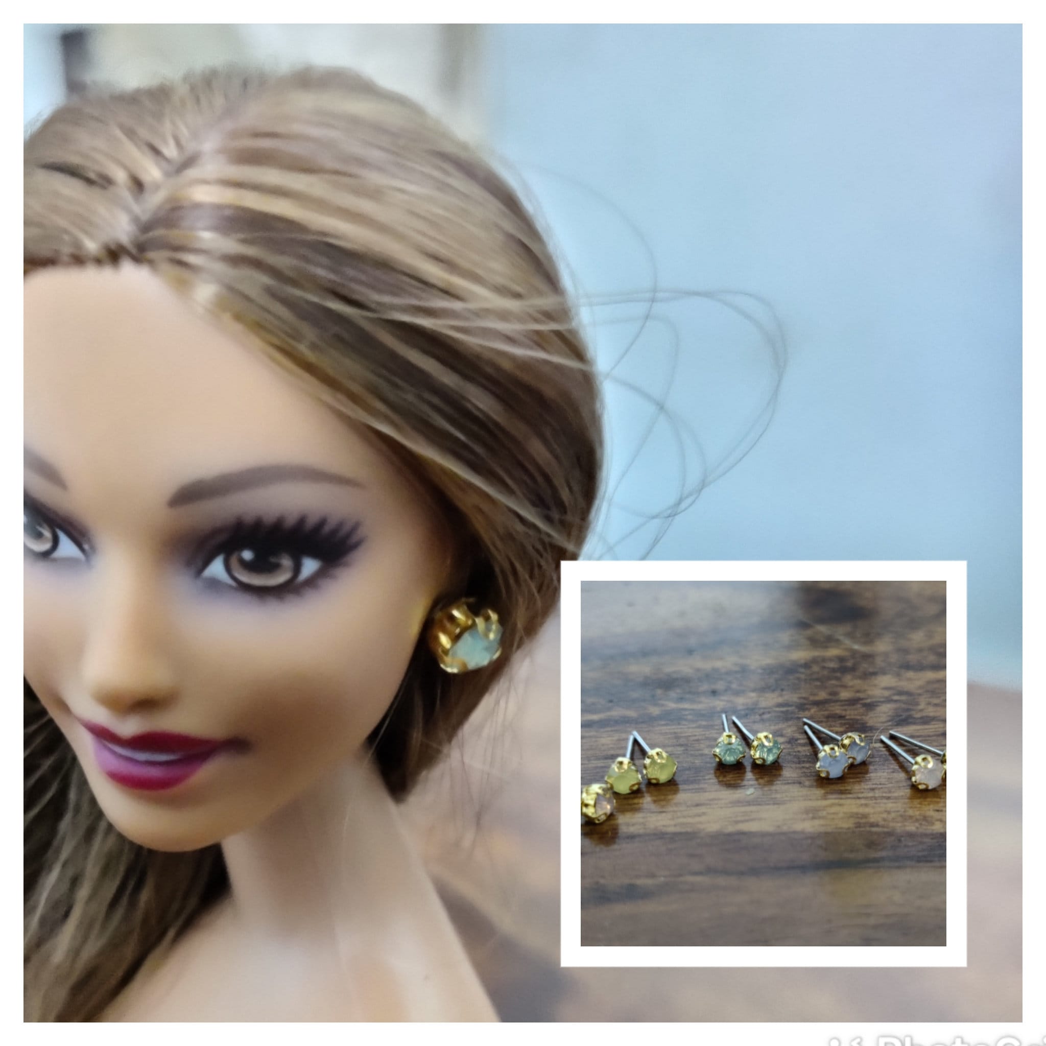 Barbie earrings jewelry for dolls Earrings for barbie | Etsy