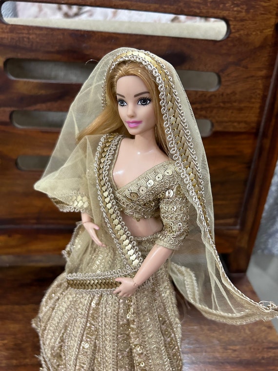Bridal Lehenga for Curvy Barbie -   Barbie bride, Barbie wedding dress,  Diy barbie clothes