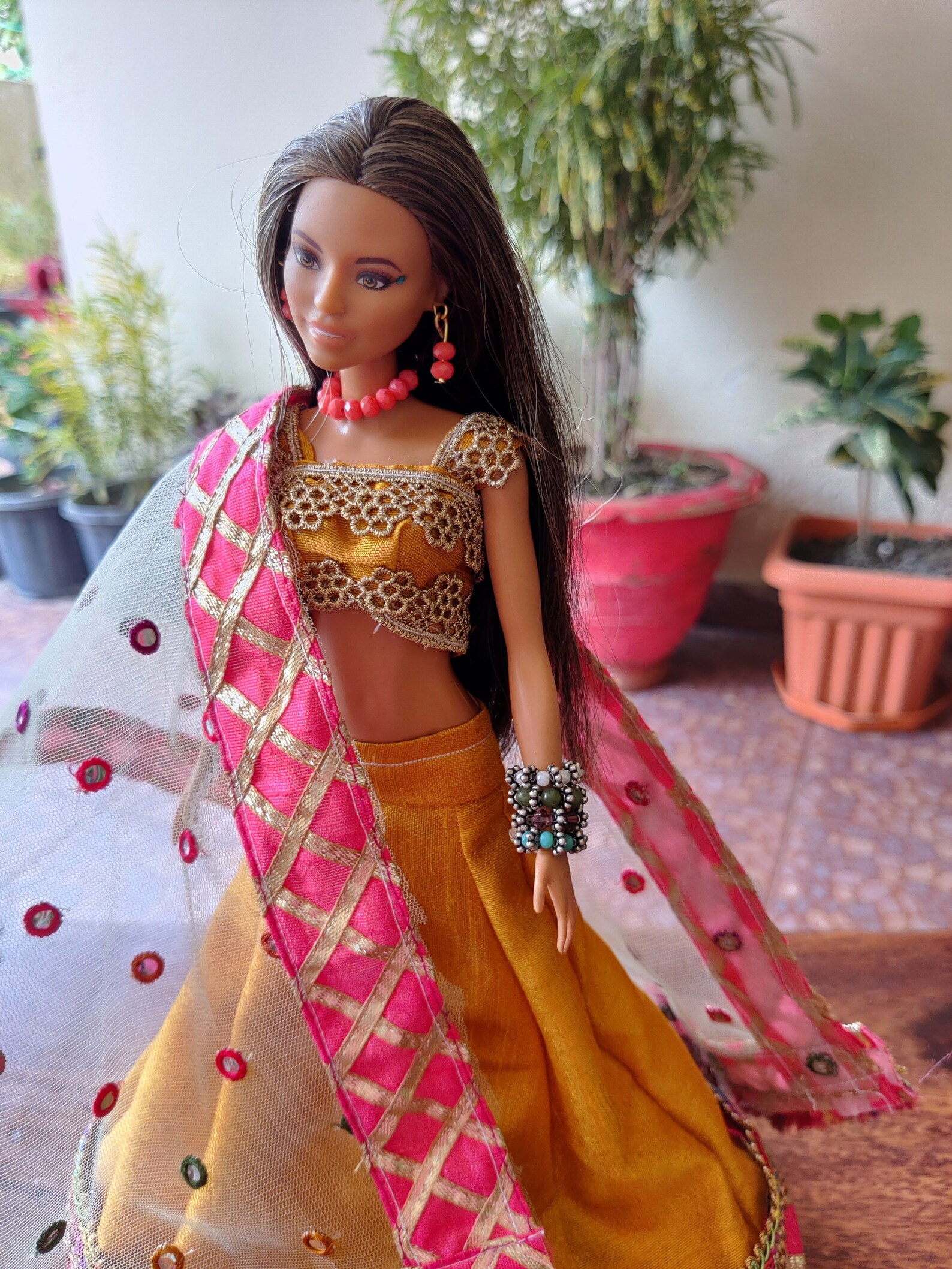 net barbie lehenga