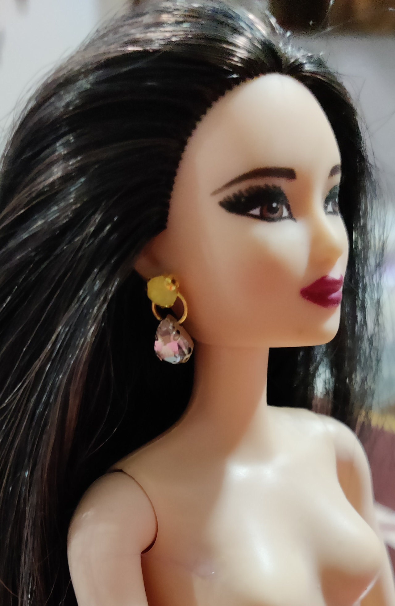 Barbie earrings jewelry for dolls Earrings for barbie | Etsy