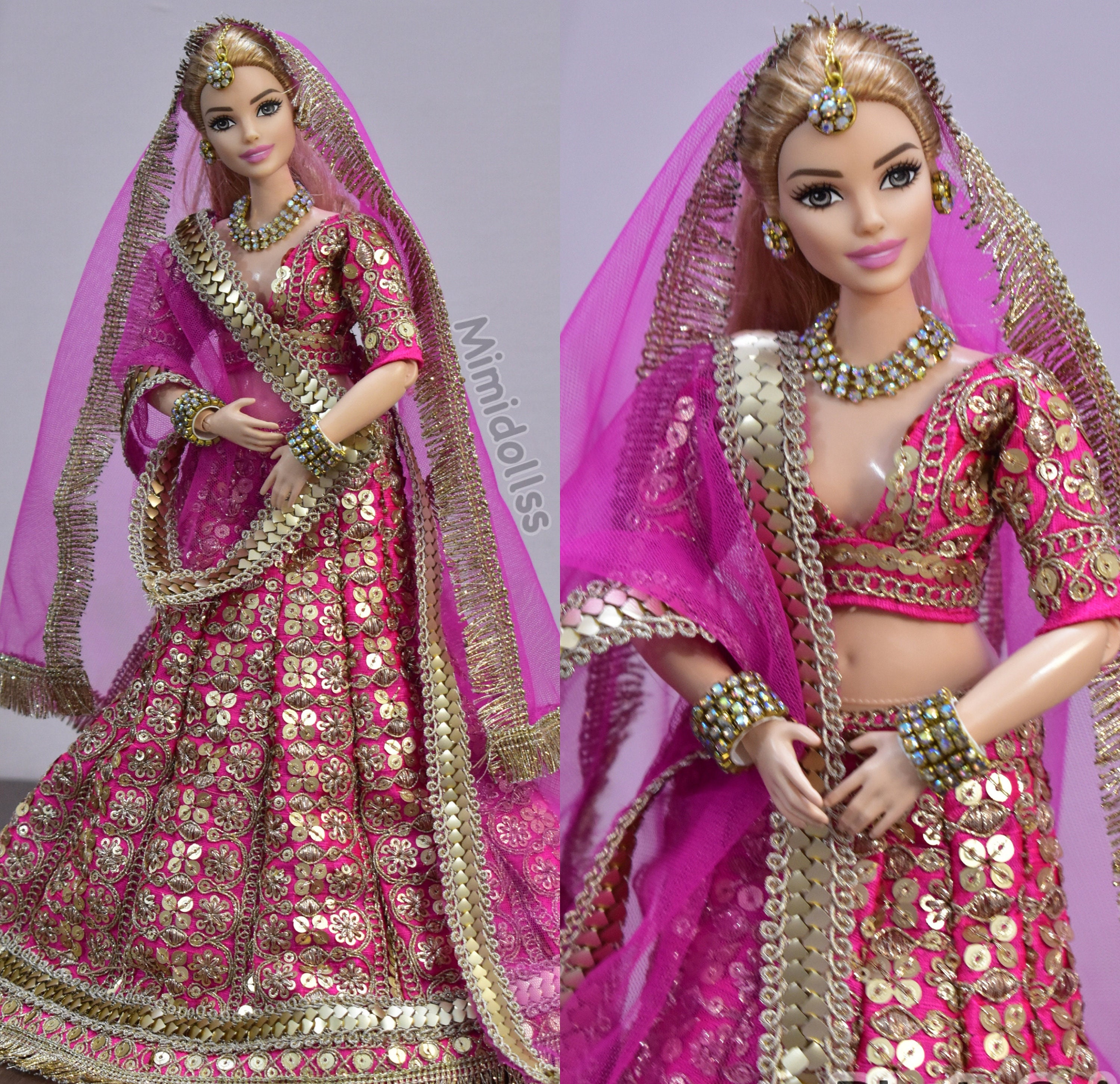 Bridal Lehenga for Curvy Barbie -   Barbie bride, Barbie wedding dress,  Diy barbie clothes