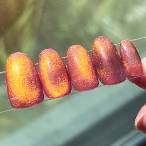 Cat Eyes Effect Press On Nails | Neon Pink x Galaxy
