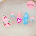 90's Inspired retro Press On Nails | Cherry Flower Rainbow | Gyaru sub-styles