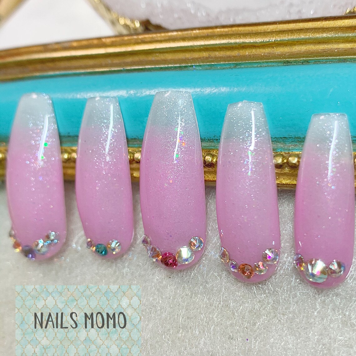 Pinkpearl X Bijou Swarovski Rhinestone Press on Nails Baby Etsy
