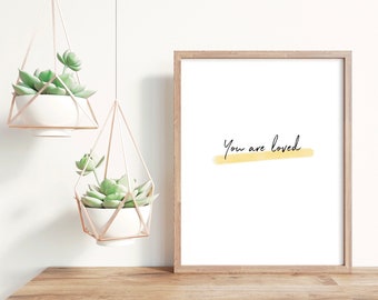 You are loved digital print yellow download