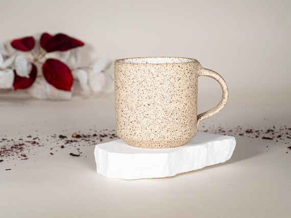 Small Ceramic Coffee Speckled White 8-10 Oz Mug for Coffee Lover Gift Idea  for Coffee Bar Ceramics Unique Stoneware for Barista - Etsy