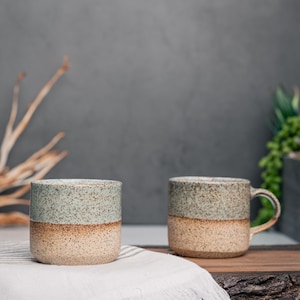 One Espresso/Cortado Cup (with or without handle): Blue-Grey/White Speckle, 4-5.5 oz, Stoneware, Handmade