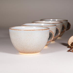 Cappuccino Cup, Latte Cup: Brown-Blue/White, approximately 10-12 oz, Stoneware afbeelding 7