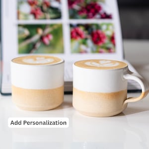 Ceramic Espresso Cup Sandy White 5.5 oz Cortado Cup for Espresso Machine Gift Idea for Coffee Enthusiast Unique Stoneware Decor for Barista