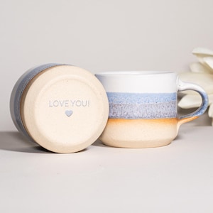 Ceramic Espresso Cup Blue-Purple White 5.5 oz Cortado Cup for Coffee Fan Gift Idea for Daily Use Unique Stoneware Decor for Baristas