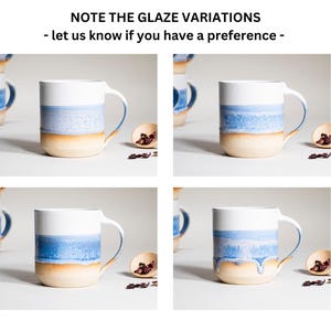 Handmade Ceramic Coffee Tea Office Mug Blue-Purple White 14 oz Earthy Rustic Modern Aesthetic Unique Pottery Contemporary Dinnerware image 15