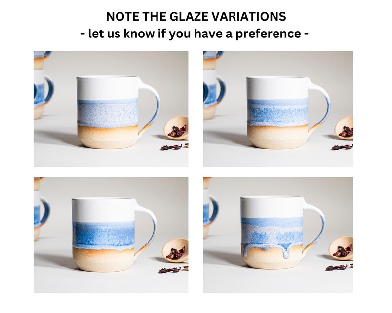 Handmade Ceramic Coffee Tea Office Mug Blue-Purple White 14 oz Earthy Rustic Modern Aesthetic Unique Pottery Contemporary Dinnerware image 15